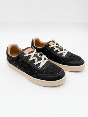 Revitalign Belmont Pearl Tweed Orthotic Lace Up Sneakers Comfort Black 8.5 NEW